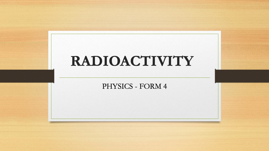RADIOACTIVITY